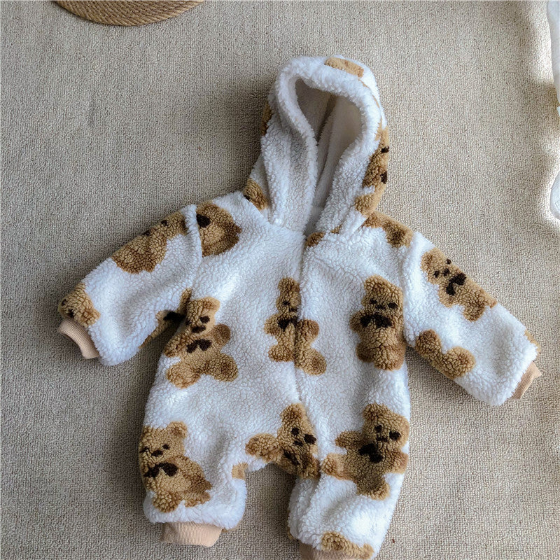 Adorable Teddy Bear Print Snowsuits