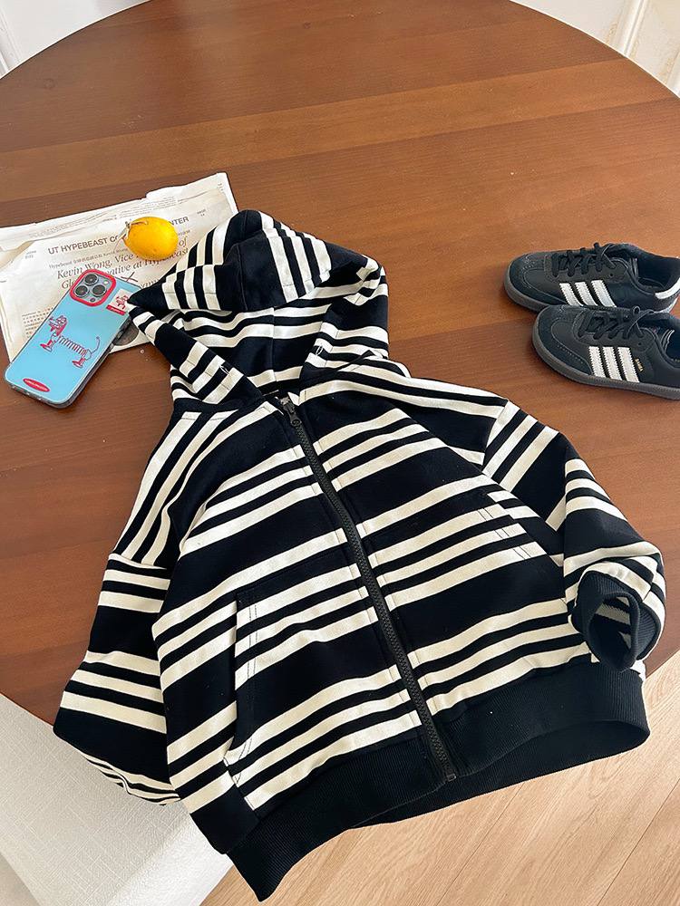 Striped Zip-Up Hoodie