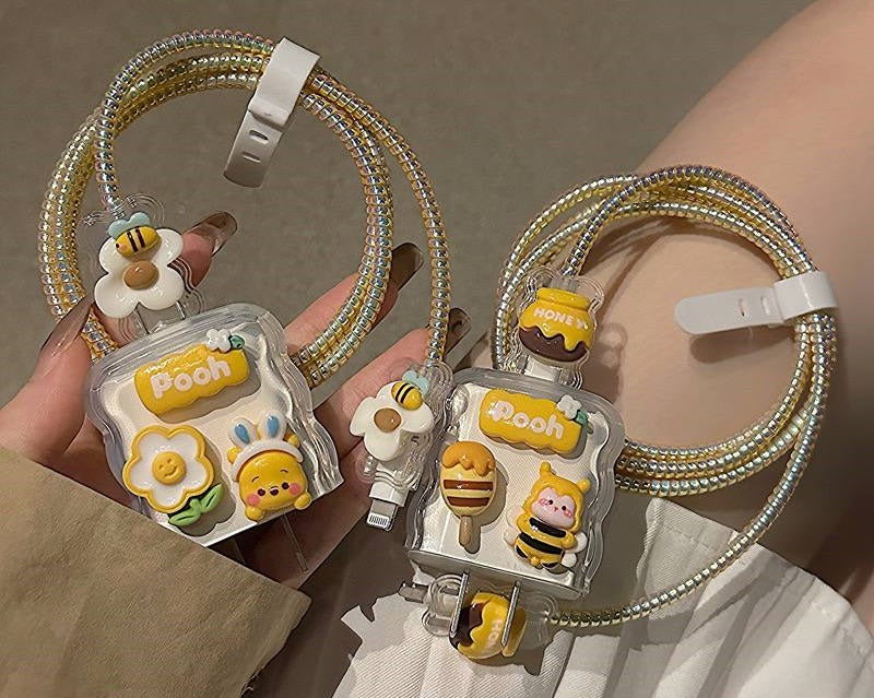 Bee-Themed Charging Cable Case