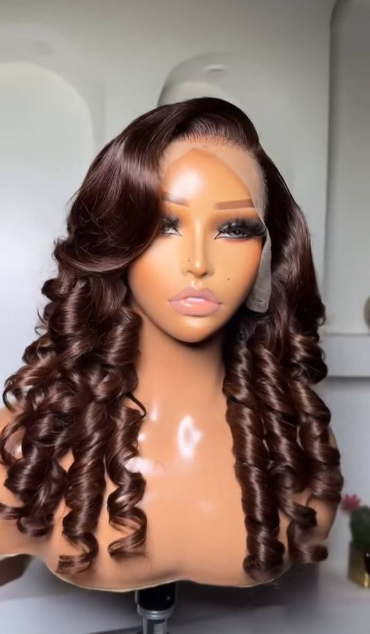 dark brown curly human hair