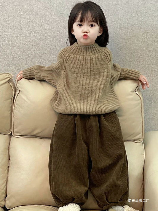 Chic Cozy Knit and Corduroy Ensemble set