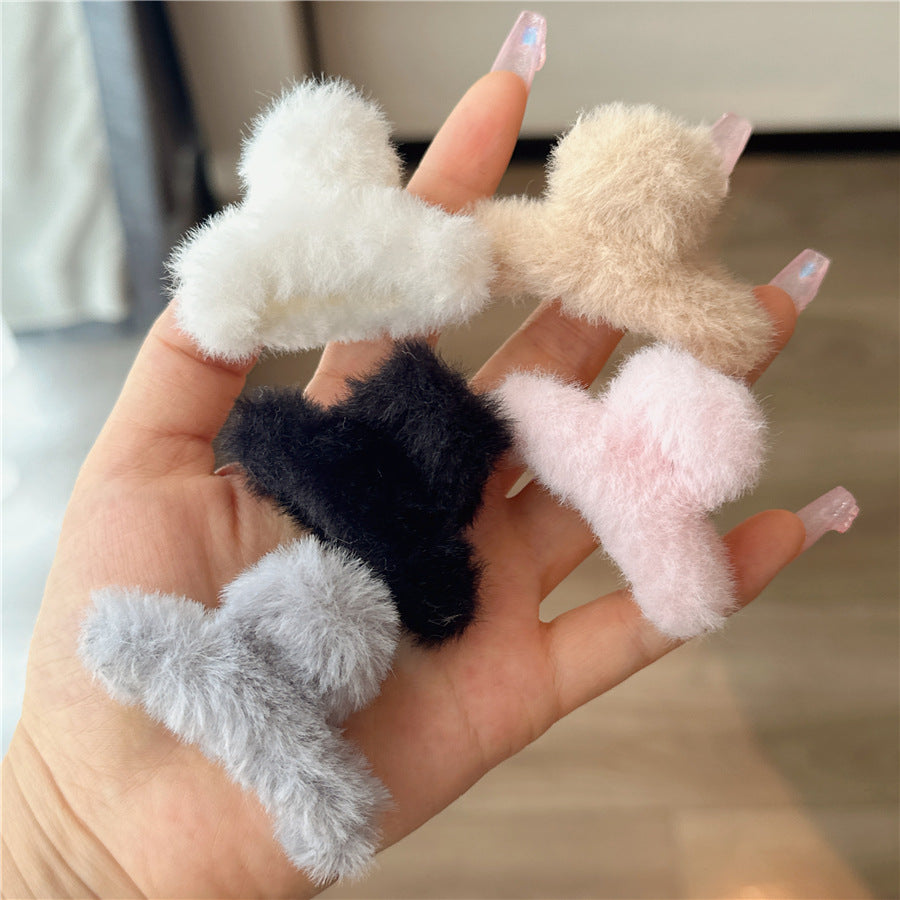 Fuzzy Bow Hair Clips