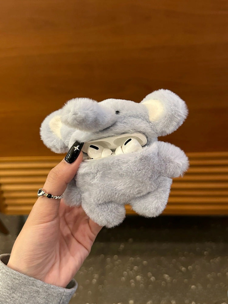 Fluffy Elephant Earbud Case