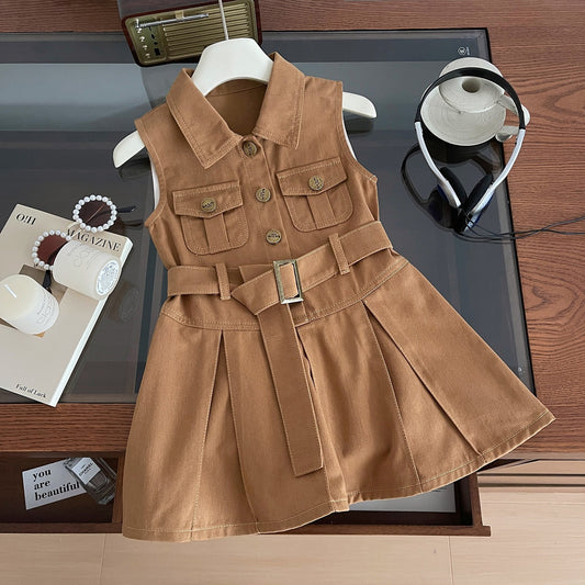 Chic Tan Utility Dress