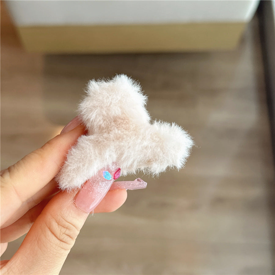 Fuzzy Bow Hair Clips