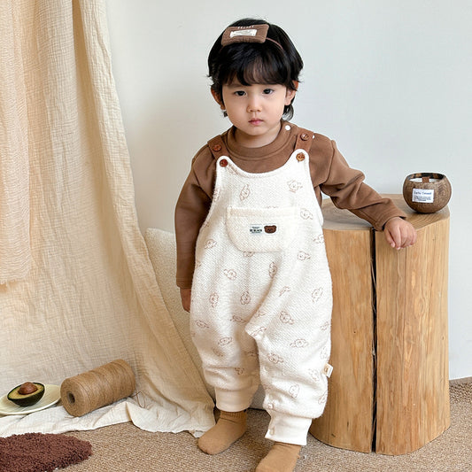 Bear Embroidered Overalls jumpsuit