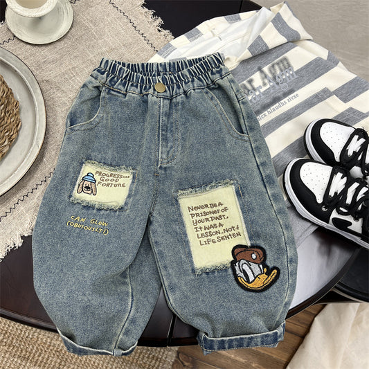 Fun Patchwork Denim Pants