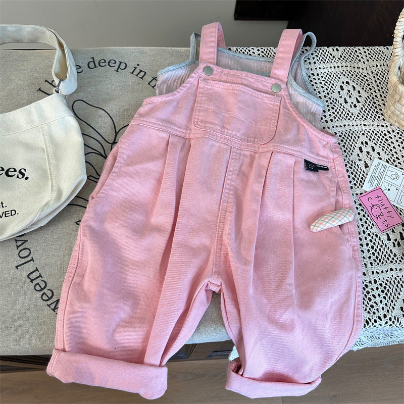 Pink Denim Overalls