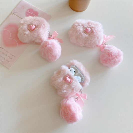 Adorable Pink Furry AirPods Case