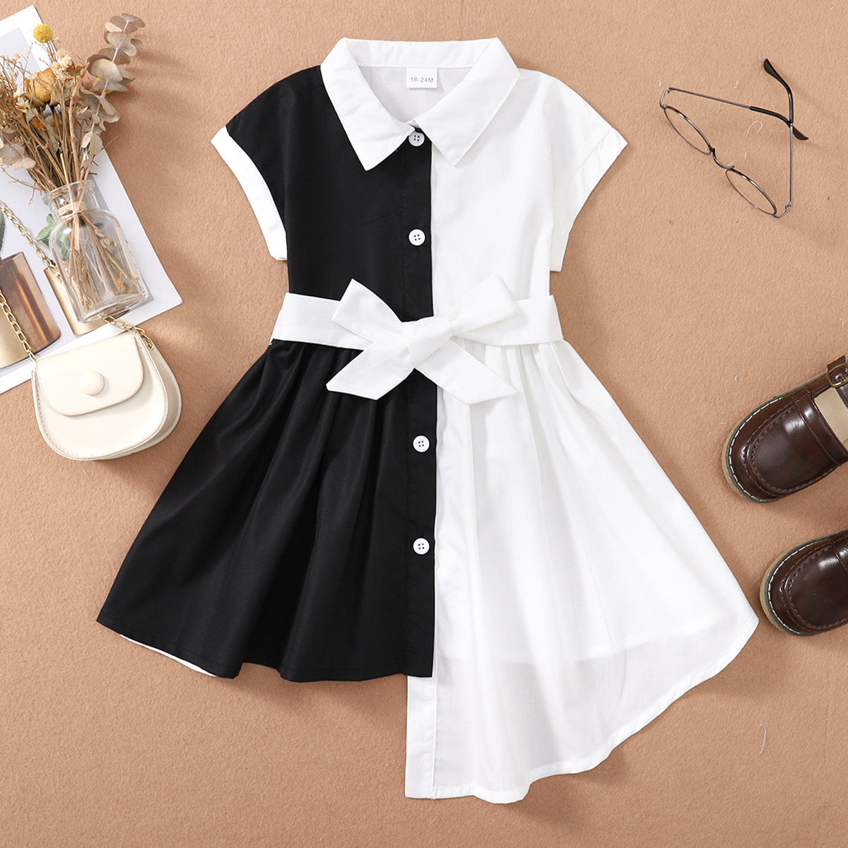 Monochrome Contrast Dress