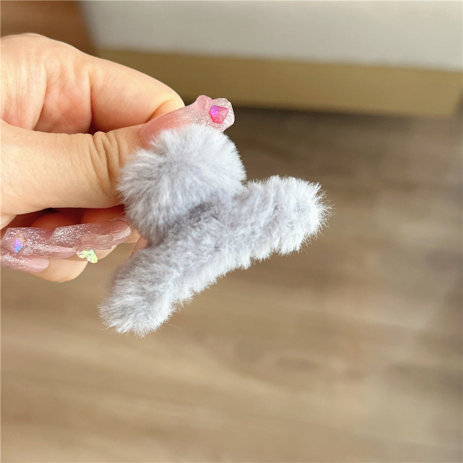 Fuzzy Bow Hair Clips