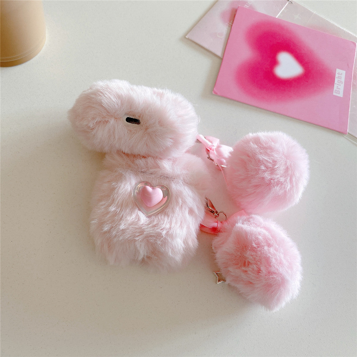 Adorable Pink Furry AirPods Case