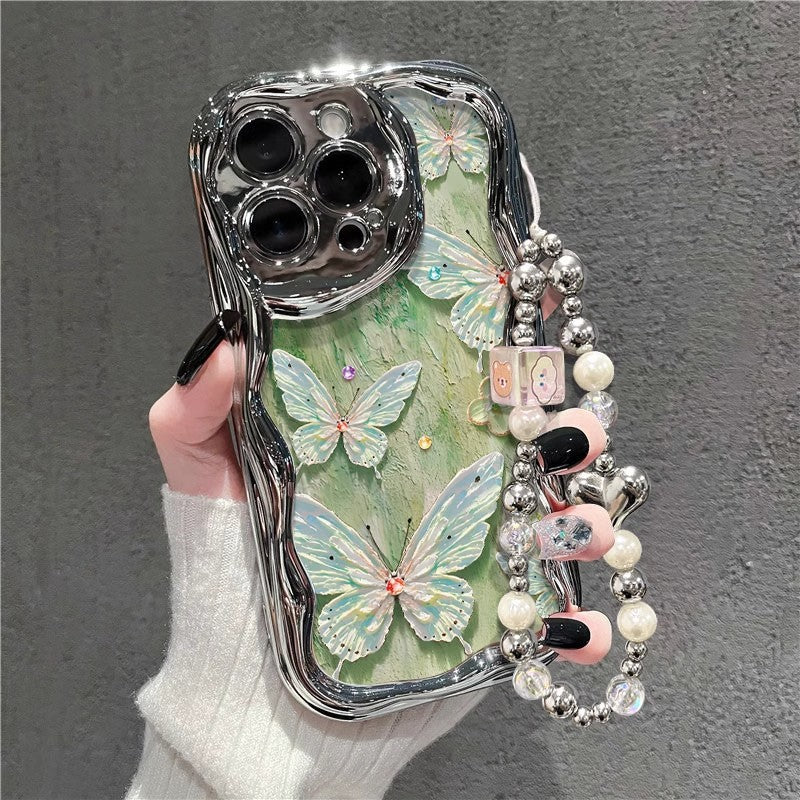 Butterfly and Pearl Beaded phone Case