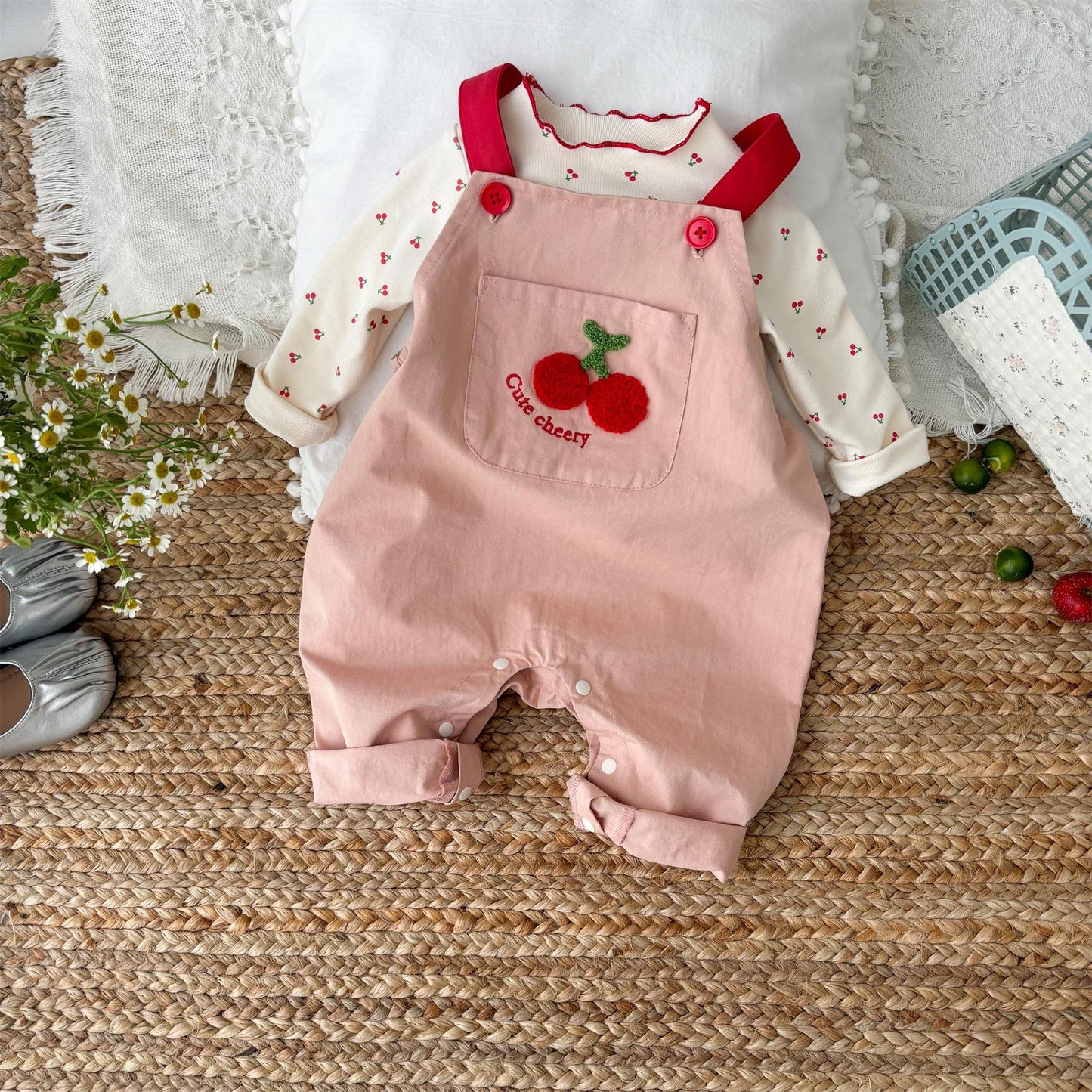 Cherry Cheer Overalls Jumpsuit