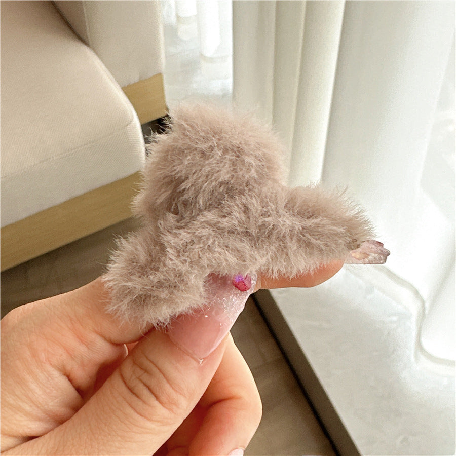 Fuzzy Bow Hair Clips