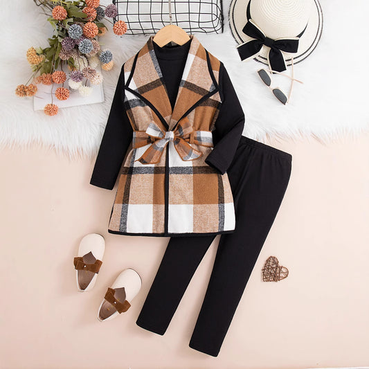 Elegant Plaid Vest Set