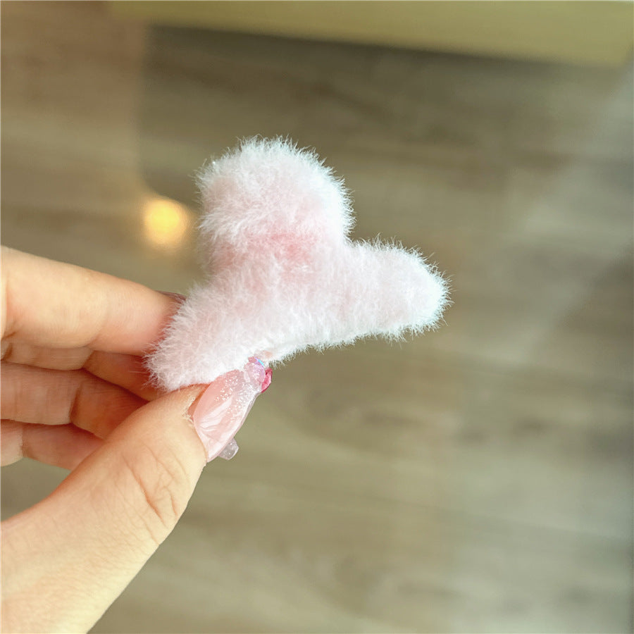 Fuzzy Bow Hair Clips